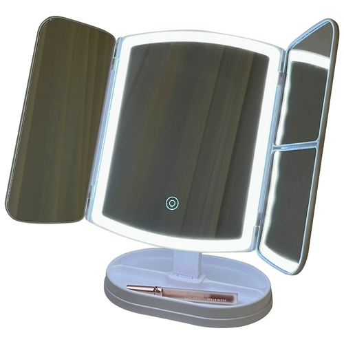 Сделать -зеркальный рабочий стол с легкой зарядной зеркальной оболочкой оболочка с двойной открывающей дверью складной зеркало сетевая сеть красная светодиодная заправка зеркало