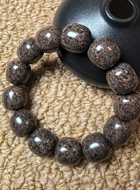 16.5毫米新疆养生舍利石老型珠手串黑金刚舍利手链保真高工333