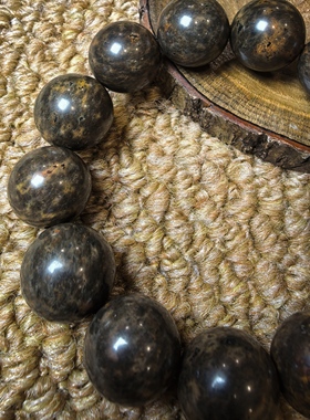 18.5毫米精品新疆哈密养生舍利手串黄舍利原生态负氧离子保真5127