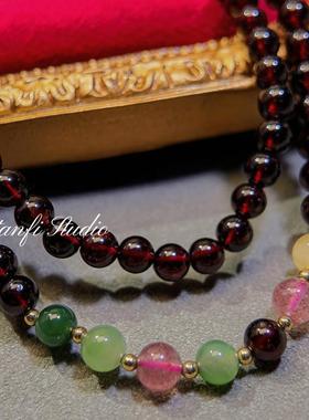 天然石榴石手链女款本命年转运珠