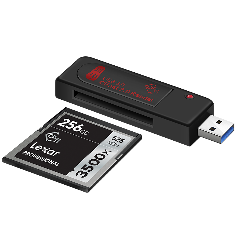川宇USB3.0高速CFast 2.0读卡器佳能C300单反相机内存卡读卡器 - 图0