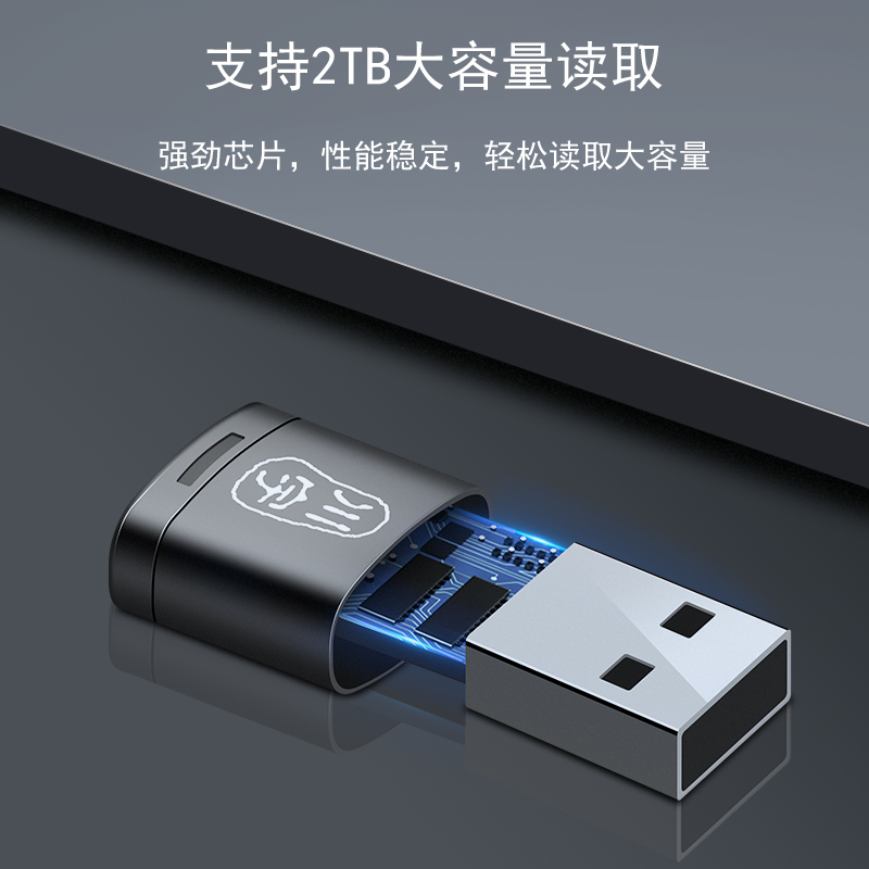 川宇迷你读卡器TF卡专用USB2.0高速适用于手机/电脑/相机/行车记录仪Micro SD内存卡支持车载/无人机/音箱 - 图1