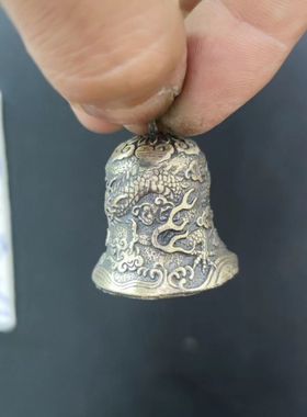 黄铜铃腾龙云纹铃铛铜铃汽车饰品钥匙扣中式古典龙钟迷你礼物吉祥