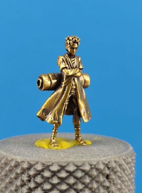 黄铜火影忍者2.7厘米gk仙人模式LS鸣人手办九尾鱼缸造景 模型摆件