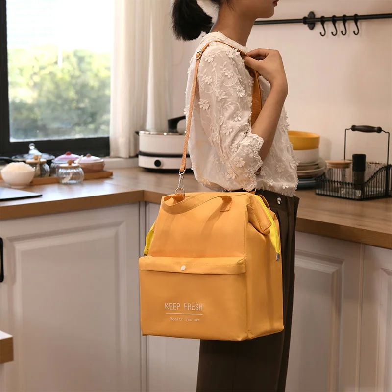 Large Capacity Lunch Bag Women Waterproof Insulated Shoulder-图1