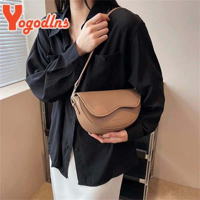 Yogodlns Fashion Small PU Leather Saddle Armpit Bags for Wom - 图1