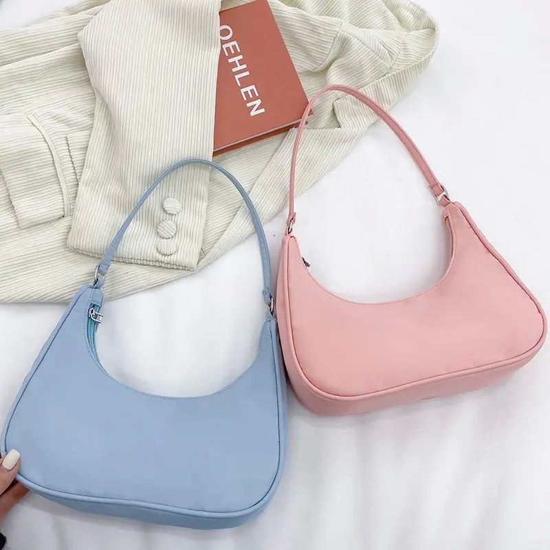 Women Bags Armpit Shoulder Bag Small Shoulder Purse Nylon Un-图0