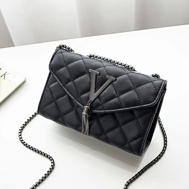 Black Luxury Handbags And Purse Women PU Leather Messenger S - 图0