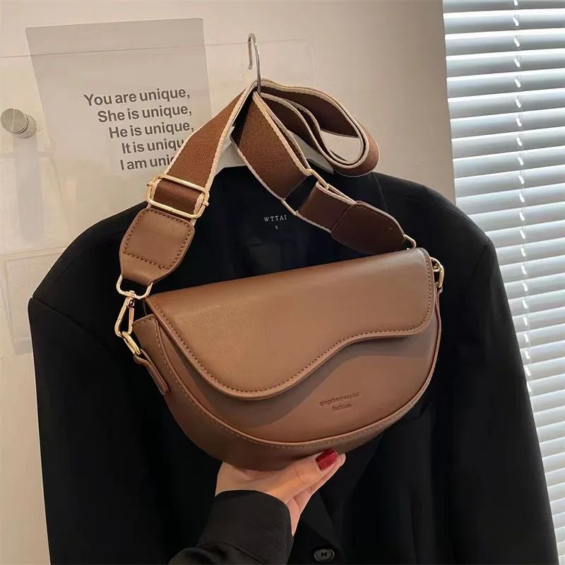 Small Leather Saddle Armpit Bags for Women  Summer Chain Sho - 图0