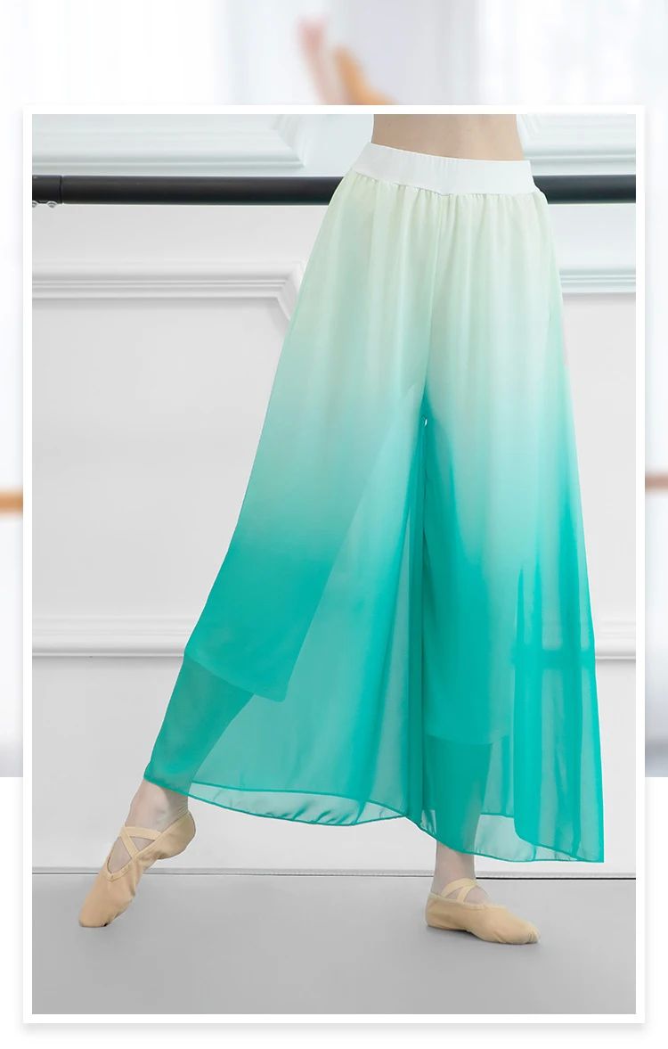 Modern Dance Costume Wide Leg Chiffon Practice Pant Elastic-图3