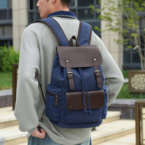 Simple Men's Backshoulder  Large Capacity Retro rendy - 图2