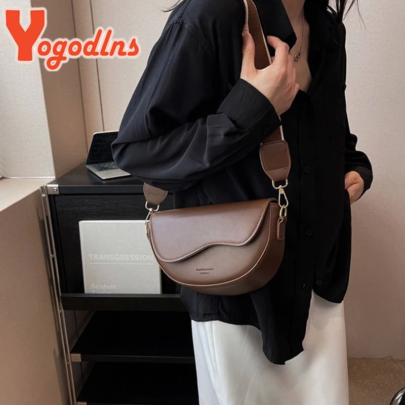 Yogodlns Fashion Small PU Leather Saddle Armpit Bags for Wom - 图2