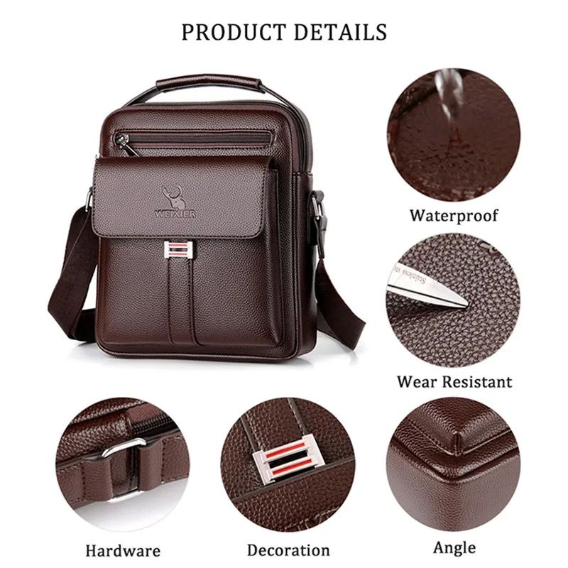 Men Crossbody Shoulder Bags Waterproof Vintage Men Handbags - 图3