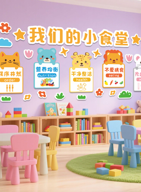教育培训托管班食堂文化墙布置