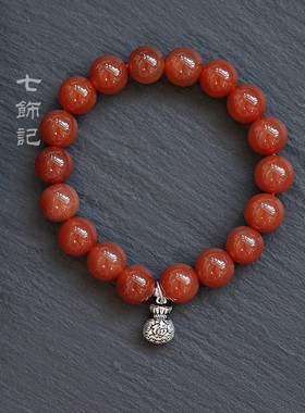 小福袋本命年红玛瑙手链纯银手串