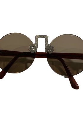 东海老料高档水晶石头眼镜东海天然太阳镜老梁复古圆形男女中老年