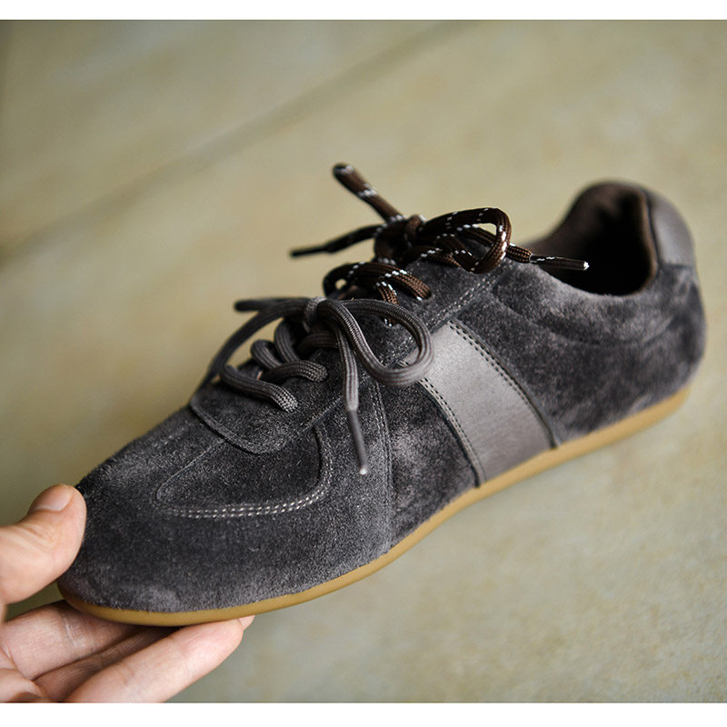 复古磨砂牛皮休闲德训鞋女时尚运动鞋深口系带单鞋平底鞋41大码,淘宝优惠券,粉丝福利购,淘宝优惠卷