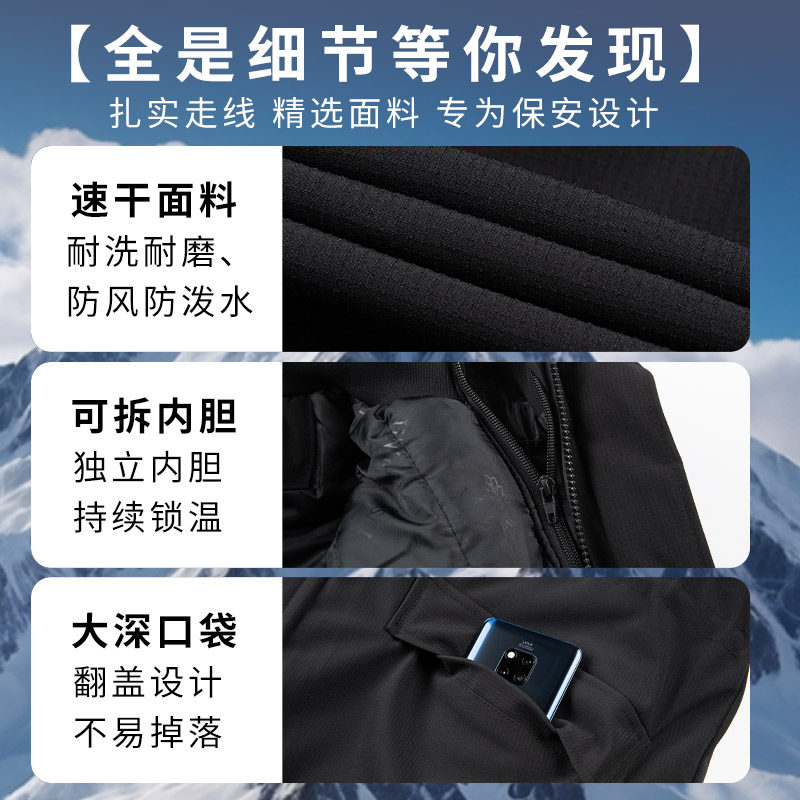 2025藏蓝速干保安工作服冬装套装冬季作训服大衣加厚保暖执勤棉服,淘宝优惠券,粉丝福利购,淘宝优惠卷