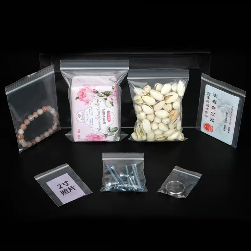 Ready-stock ziplock bags, thickened small bags, jewelry small packaging bags, rings and earrings plastic bags, transparent PE sealed bags