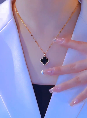 四叶花项链女轻奢小众设计高级感