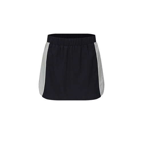 UR&DC2025秋季新款设计感泽西风休闲运动撞色拼接半裙松紧腰短裙 - 图3