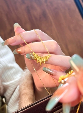 金包银碎冰冰律动音符项链女轻奢气质高级感精美锁骨链送女友礼物