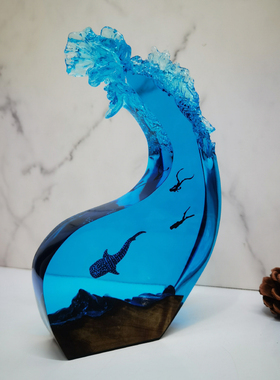 带灯光室内家居装饰实木树脂摆放