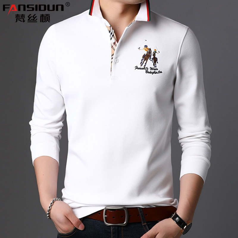 男长袖春秋本历年本命年红色polo衫 梵丝顿T恤