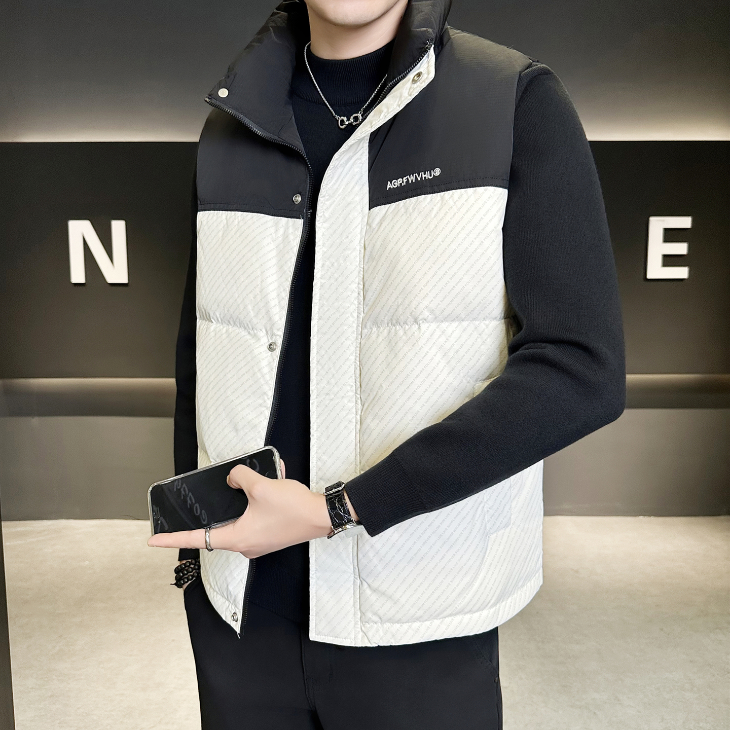 2025新款冬季男士羽绒马甲潮流青年休闲高端轻薄男装加厚保暖外套 - 图0