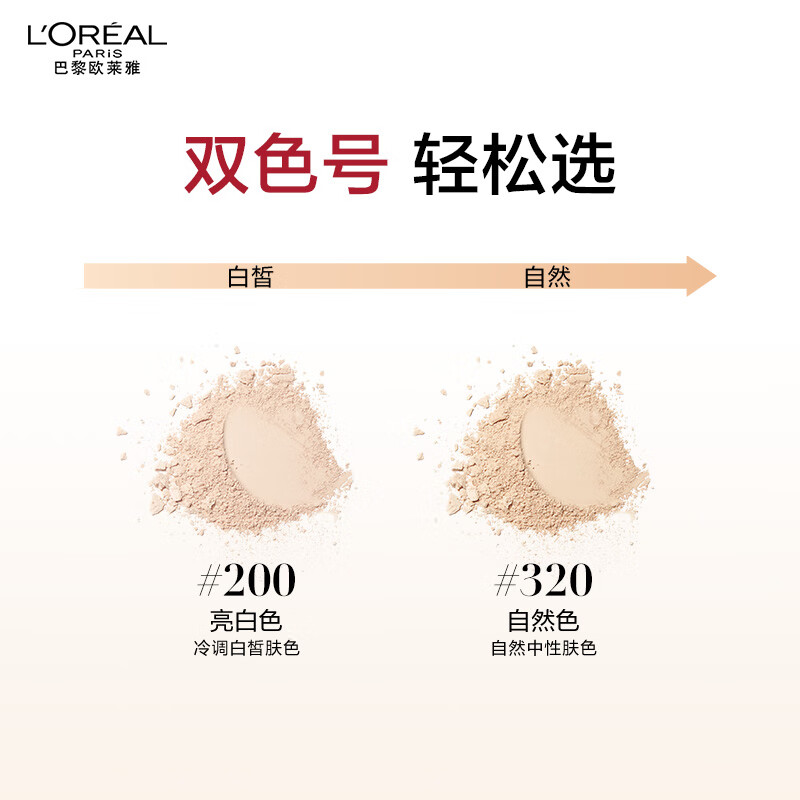 欧莱雅恒放溢彩无瑕持妆粉饼散粉哑光油皮女持久定妆控油遮瑕保湿