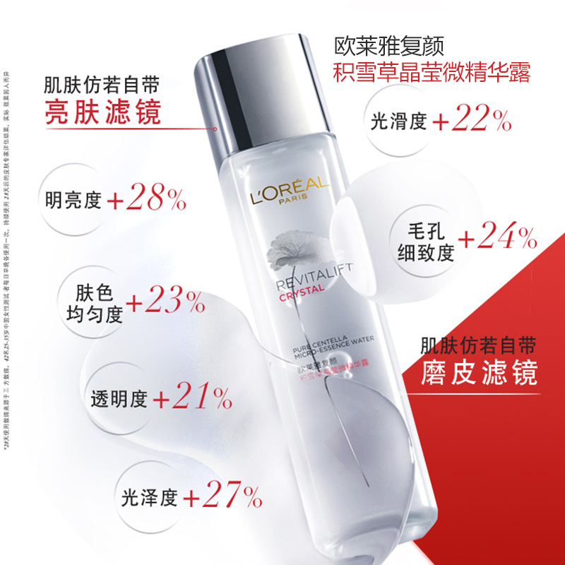 思扬化妆品专营店欧莱雅复颜积雪草微精华露面部精华液抗皱晶莹水抛光水2