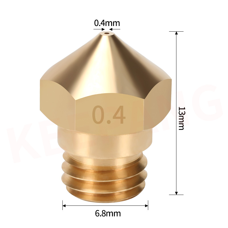 3D打印机配件MK10喷嘴喷头1.75mm耗材黄铜喷嘴嘴子 M7螺纹0.4mm - 图0