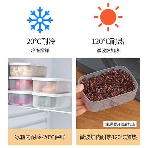 糙米饭杂粮饭分装小饭盒可微波减脂定量保鲜冰箱食物收纳便当餐盒 - 图1