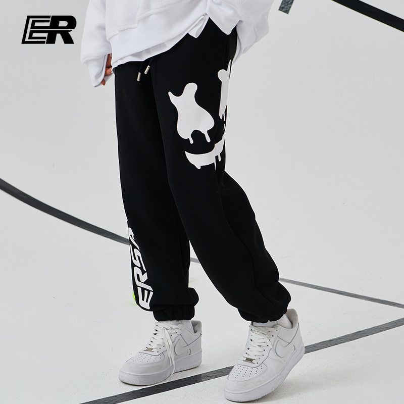 er华夫格国潮牌宽松休闲春秋冬卫裤 er卫裤