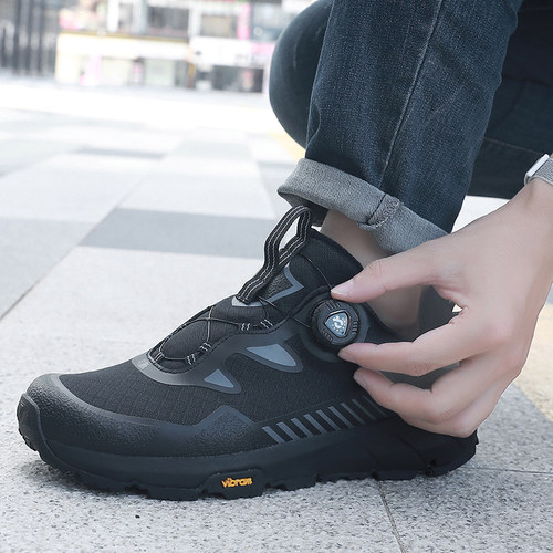 君洛克U扣体训鞋V底登山徒步鞋男女透气防滑轻便户外休闲快反鞋 - 图0