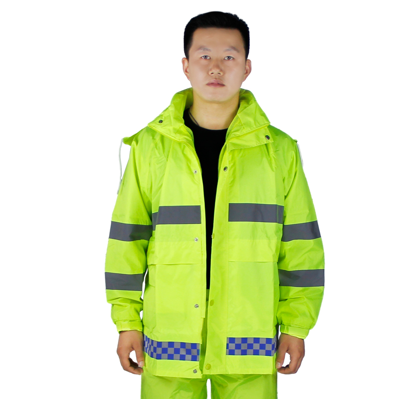 反光雨衣雨裤套装交通安全环卫荧光黄绿防水衣服警示分体雨衣 反光雨衣雨裤套装交通安全环卫荧光黄绿防水衣服警示分体雨衣