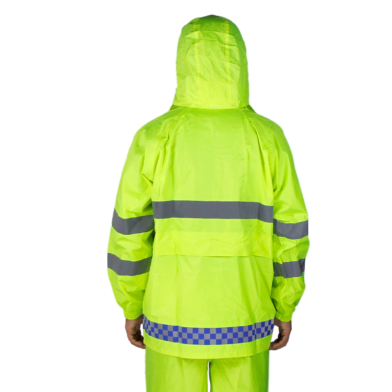 反光雨衣雨裤套装交通安全环卫荧光黄绿防水衣服警示分体雨衣 反光雨衣雨裤套装交通安全环卫荧光黄绿防水衣服警示分体雨衣