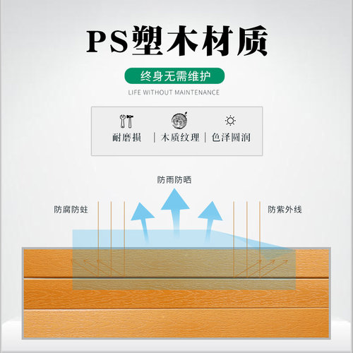 公园椅长条凳室外长椅小区商业街售楼部广场双人防腐木户外靠背椅 - 图2