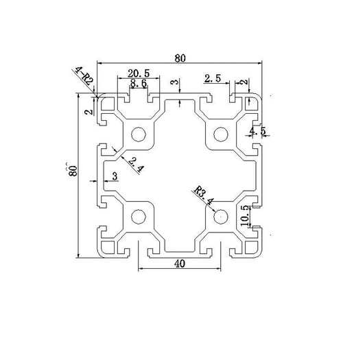 锦星欧标工业铝加厚型材8080铝型材标准型花管型材铝合金型材方管 - 图3