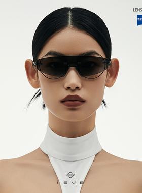 一体式三角形镜片时尚太阳镜镂空