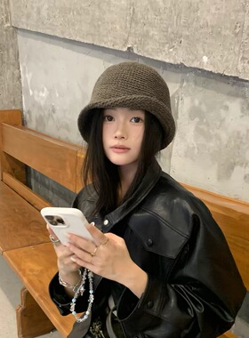 显脸小！羊毛混纺！红人店同品质159+针织盆帽0757