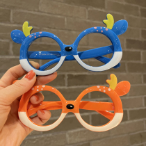 Child Silicone Gel Sunglasses Frame Tide Girl Deer Horn Glasses Sunscreen Sunglasses Without Lens Boy Silicone Mirror Frame Tide