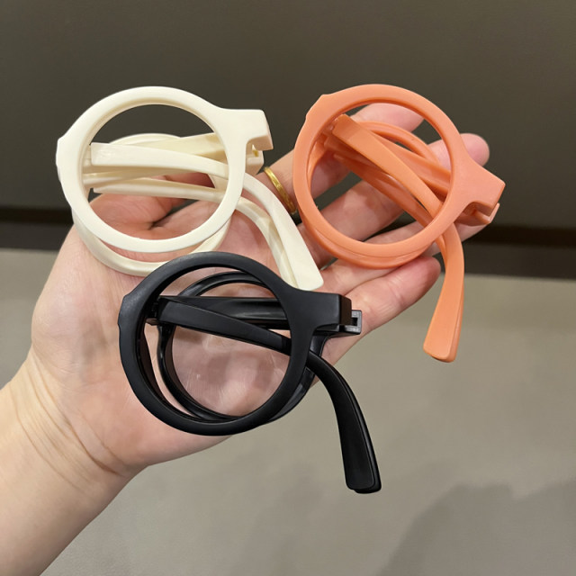 Round glasses without lenses for children foldable glasses frame