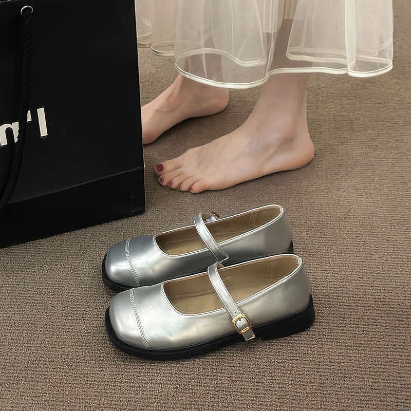 法式平底玛丽珍单鞋女鞋秋季黑色小皮鞋2025新款配裙子休闲乐福鞋,淘宝优惠券,粉丝福利购,淘宝优惠卷