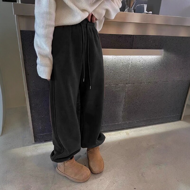 裤子女2025新款秋冬季加绒加厚直筒运动休闲咖啡色束脚卫裤,淘宝优惠券,粉丝福利购,淘宝优惠卷