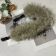 KLIOU fashionable and sophisticated retro khaki design niche versatile chain decorated plush belt for women