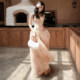 KLIOU temperament, exquisite atmosphere, retro suspender dress, women's niche, slim waist, versatile hot girl long skirt