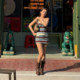 KLIOU Vietnamese star Chipu Chifu's same style contrasting striped camisole slimming and versatile shorts suit