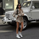Street fashion lazy khaki shirt dress