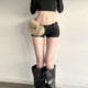KLIOU fashionable and sophisticated retro khaki design niche versatile chain decorated plush belt for women